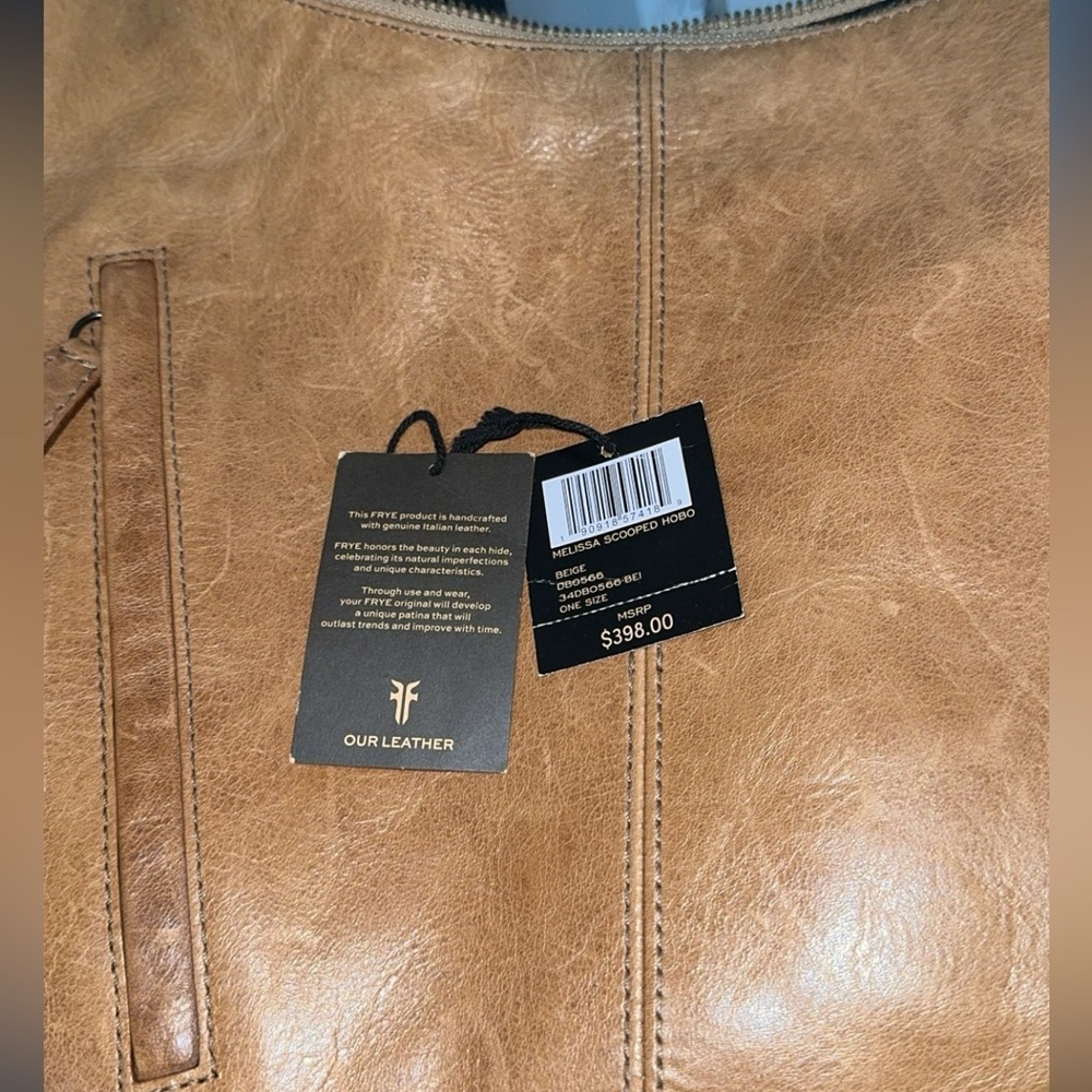 Frye Melissa Scooped Hobo Leather Large Bag Beige AUTHENTIC -LIKE NEW - Picture 12 of 12